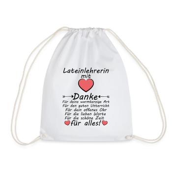 Lateinlehrerin Latein Lehrerin Danke zum Abschied - Turnbeutel - Weiß - Vorne