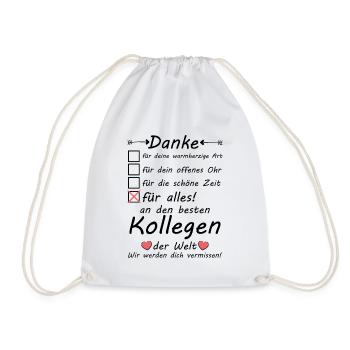 Ich werde dich vermissen Kollege Danke Abschied - Turnbeutel - Weiß - Vorne