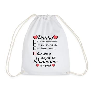 Beste Filialleiter Danke sagen zum Abschied - Turnbeutel - Weiß - Vorne