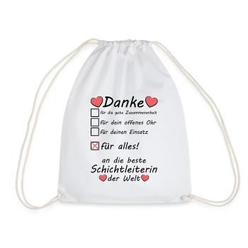Beste Schichtleiterin Danke Sagen zum Abschied - Turnbeutel - Weiß - Vorne