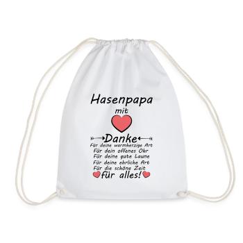 Beste Hasenpapa Danke sagen Vatertag - Turnbeutel - Weiß - Vorne