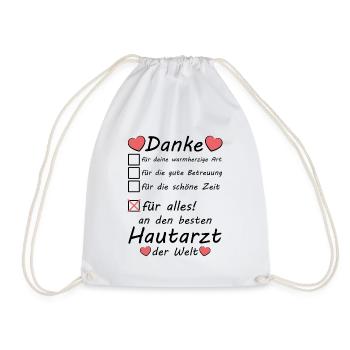 Beste Hautarzt Danke sagen Dankeschön Abschied - Turnbeutel - Weiß - Vorne