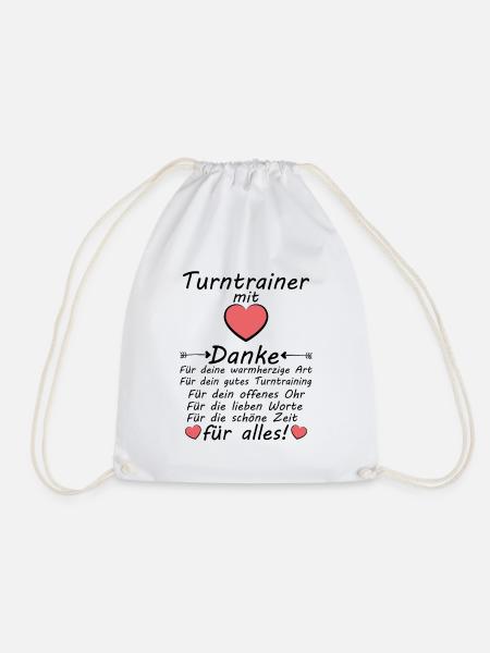 Turntrainer Danke sagen Dankeschön zum Abschied - Turnbeutel - Weiß
