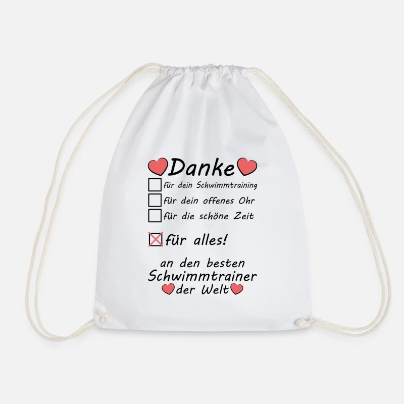 Beste Schwimmtrainer Danke Dankschön sagen - Turnbeutel - Weiß