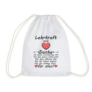 Danke an Lehrkraft Grundschule Verabschiedung - Turnbeutel - Weiß - Vorne