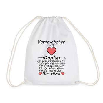 Danke an Vorgesetzter Abschiedsgeschenk Abschied - Turnbeutel - Weiß - Vorne