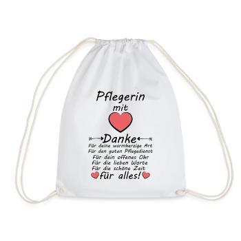 Danke sagen Dankeschön an Pflegedienst Pflegerin - Turnbeutel - Weiß - Vorne