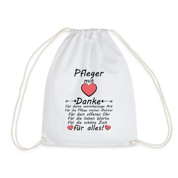 Danke sagen für Pflege der Mutter Pfleger - Turnbeutel - Weiß - Vorne