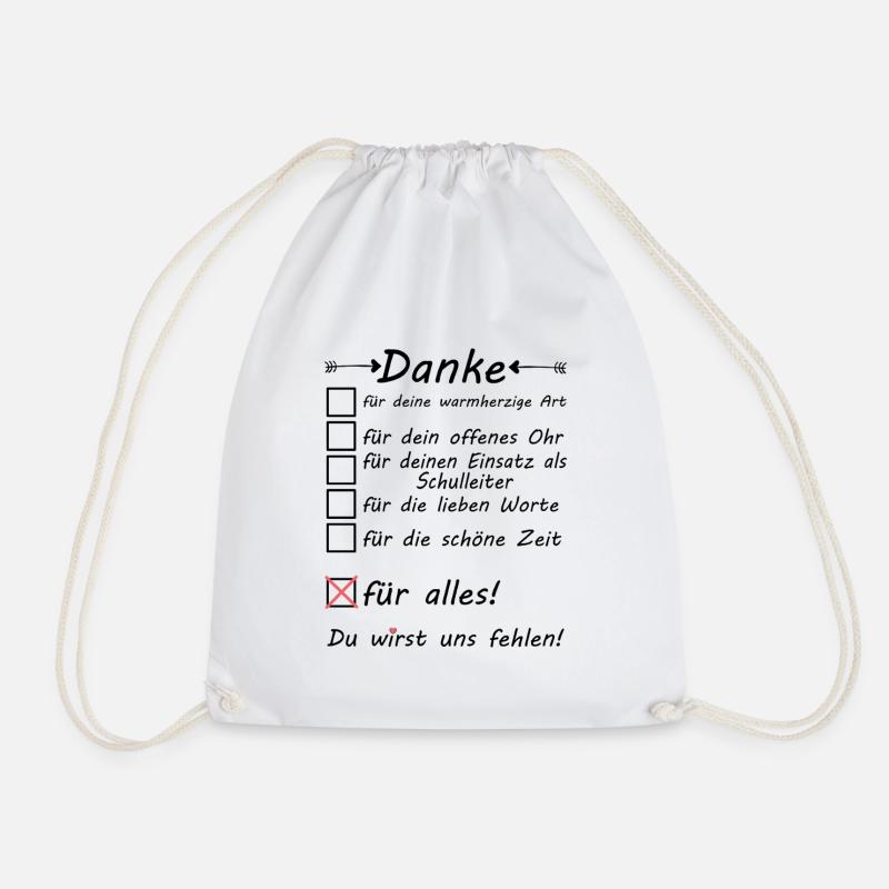 Abschiedsgeschenk Abschied Schulleiter - Turnbeutel - Weiß