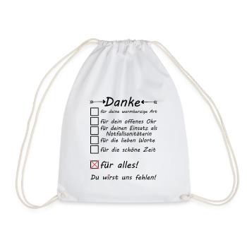 Notfallsanitäterin zum Abschied Abschiedsgeschenk - Turnbeutel - Weiß - Vorne