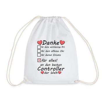 Controller Beruf Abschiedsgeschenk Danke sagen - Turnbeutel - Weiß - Vorne