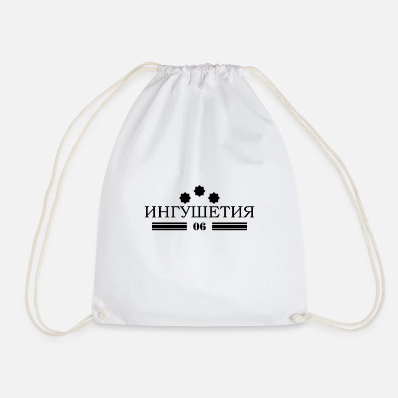Ingushetia - Ингушетия lettering - Drawstring Bag - white