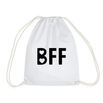 BFF heart logo - Drawstring Bag - white - Front