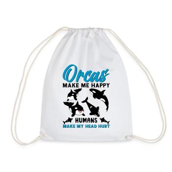 Orca Ocean Whale Orca Fan Seafood - Drawstring Bag - white - Front