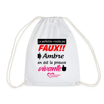 Saint Valentin / Valentine /Amour / Ambre / Cadeau - Sac de sport léger - blanc - Devant