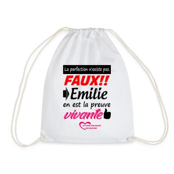 Saint Valentin / Valentine Emilie / Amour / Cadeau - Sac de sport léger - blanc - Devant