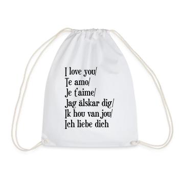 I Love you - Drawstring Bag - white - Front