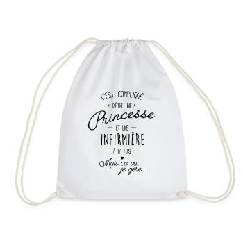 Princesse et infirmière - Sac de sport léger - blanc - Devant