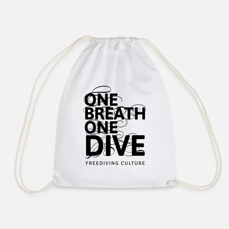 One Breath One Dive III - Drawstring Bag - white