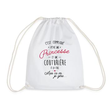 princesse et couturière - Sac de sport léger - blanc - Devant
