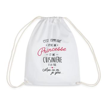 Princesse et cuisinière - Sac de sport léger - blanc - Devant