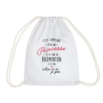 princesse et Badminton - Sac de sport léger - blanc - Devant