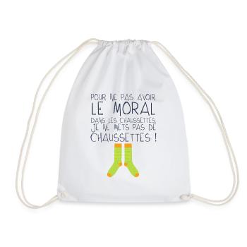 chaussette citation moral avoir humour drole expre - Sac de sport léger - blanc - Devant