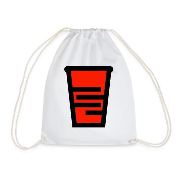 Tasse en plastique rouge pour boissons alcoolisées - Sac de sport léger - blanc - Devant