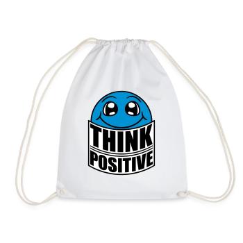 gesicht denken cool think positive positiv bleiben - Turnbeutel - Weiß - Vorne