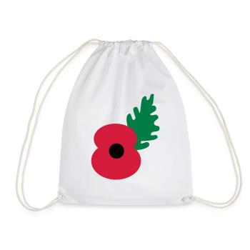 poppy flower by_patjila - Drawstring Bag - white - Front
