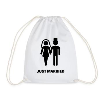 Just Married (mariée et le marié) - Sac de sport léger - blanc - Devant