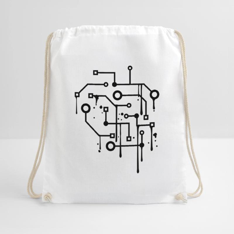 drop graffiti spray circuit wire data mic Drawstring Bag