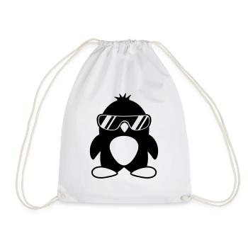 Cool Penguin - Drawstring Bag - white - Front