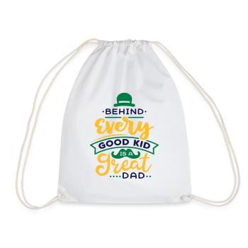 Derrière chaque bon enfant, il y a un bon papa | couleur - Sac de sport léger - blanc - Devant