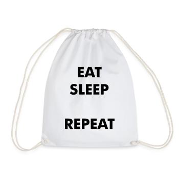 Humour eat sleep - Votre texte ici - repeat - Sac de sport léger - blanc - Devant