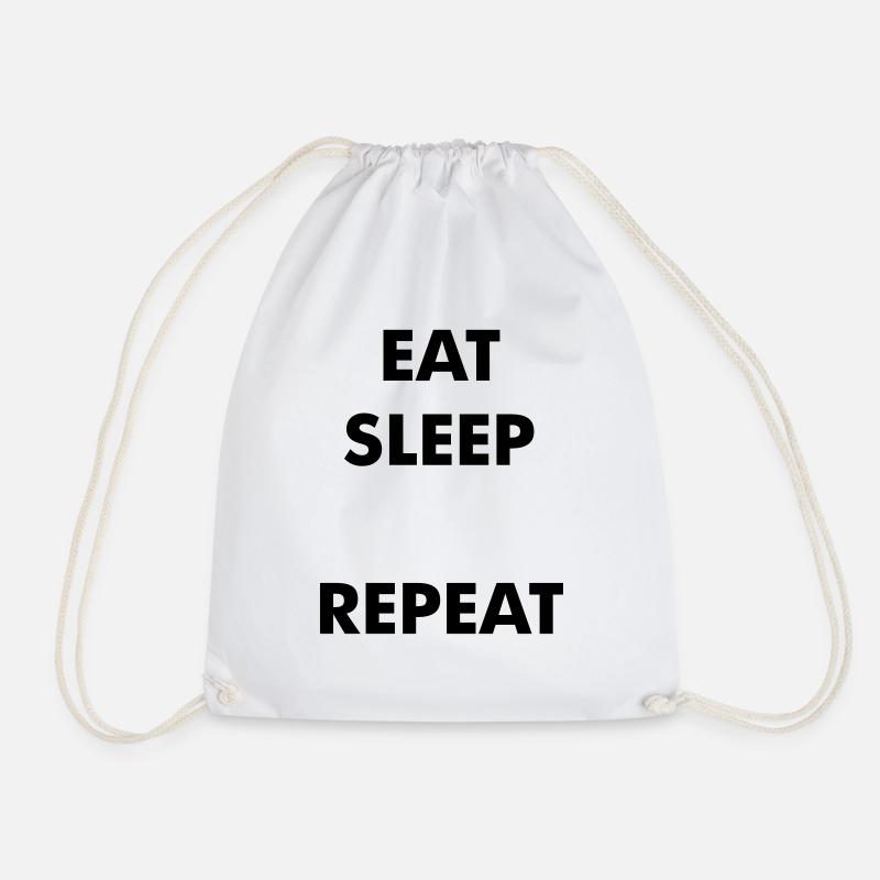 Fun eat sleep - Dein Text hier - repeat - Turnbeutel - Weiß