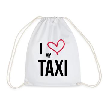 I Love my Taxi - Drawstring Bag - white - Front