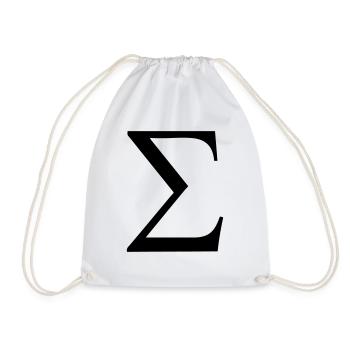 Greek Symbol - Sigma - Drawstring Bag - white - Front