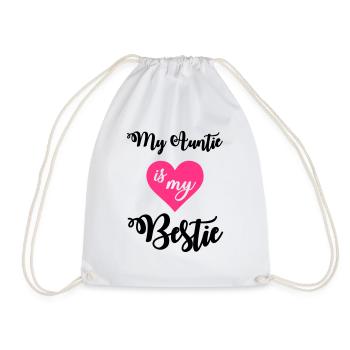 My auntie is my bestie - Drawstring Bag - white - Front