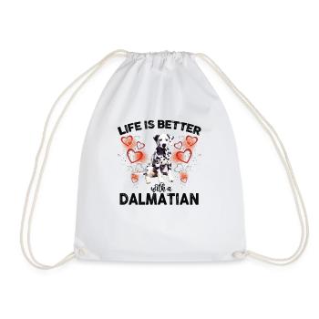 Life Is Better With a Dalmatian - Drawstring Bag - white - Front