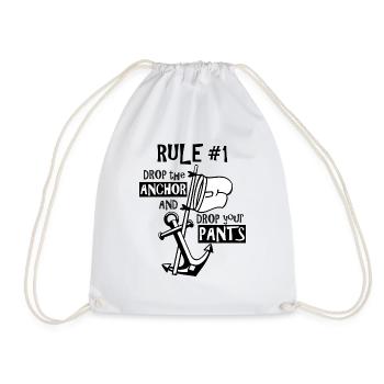 CAPTAIN CAPTAIN SAILING SAILING BOAT nudist - Drawstring Bag - white - Front