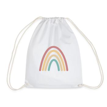 Boho rainbow retro gift idea - Drawstring Bag - white - Front
