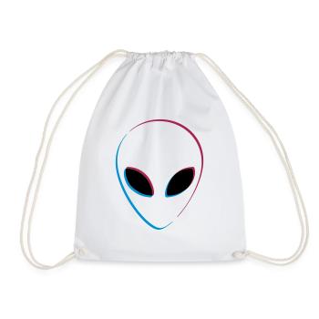 3D effect alien - Drawstring Bag - white - Front