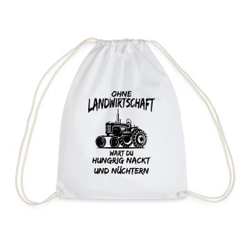 Landwirtschaft Traktor Landwirt Geschenk Spruch - Turnbeutel - Weiß - Vorne