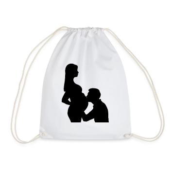 Pregnancy couple - Drawstring Bag - white - Front