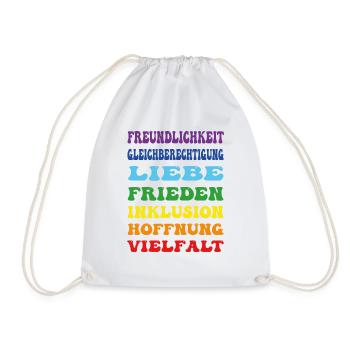 regenbogen csd diversity - Turnbeutel - Weiß - Vorne