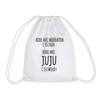 boire avec Juju c'est mieux ! - Sac de sport léger - blanc - Devant
