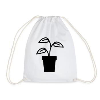 Plant symbols shape - Drawstring Bag - white - Front