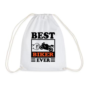 Biker Best Motorrad Motorradfahrer Bikerin - Turnbeutel - Weiß - Vorne