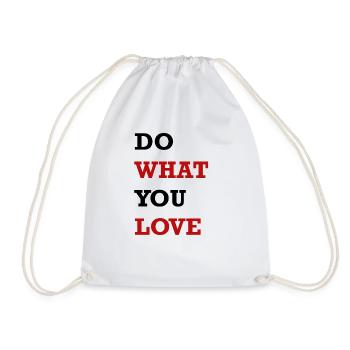DO WHAT YOU LOVE - Drawstring Bag - white - Front